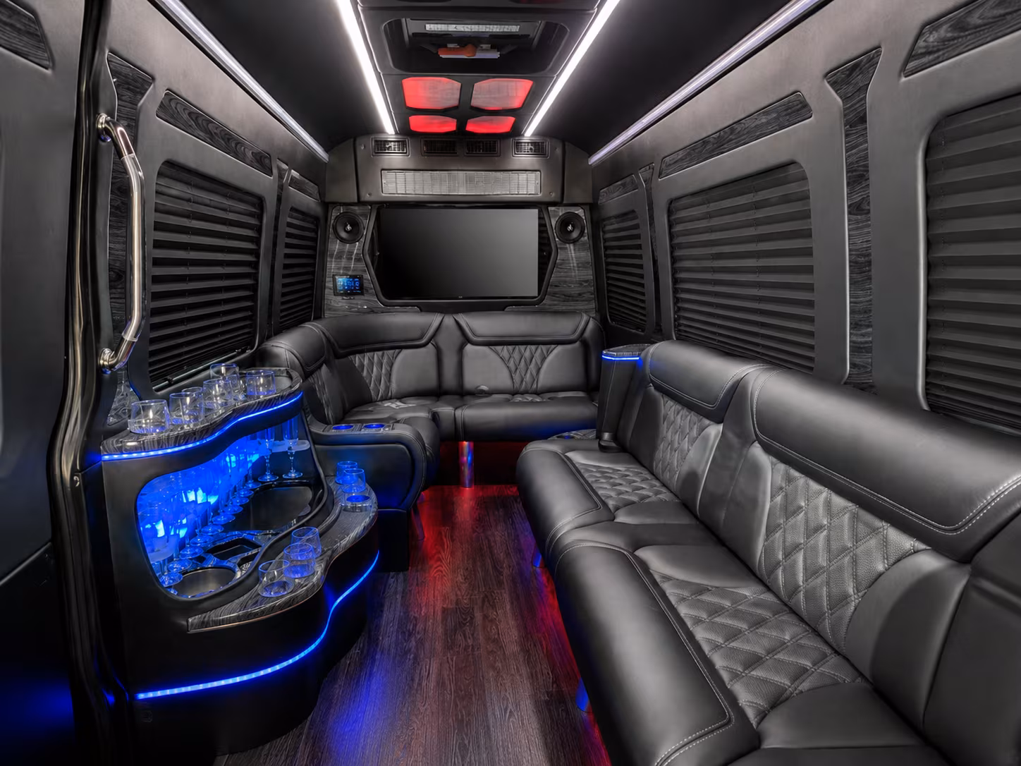 lacey 15 passenger party bus inside