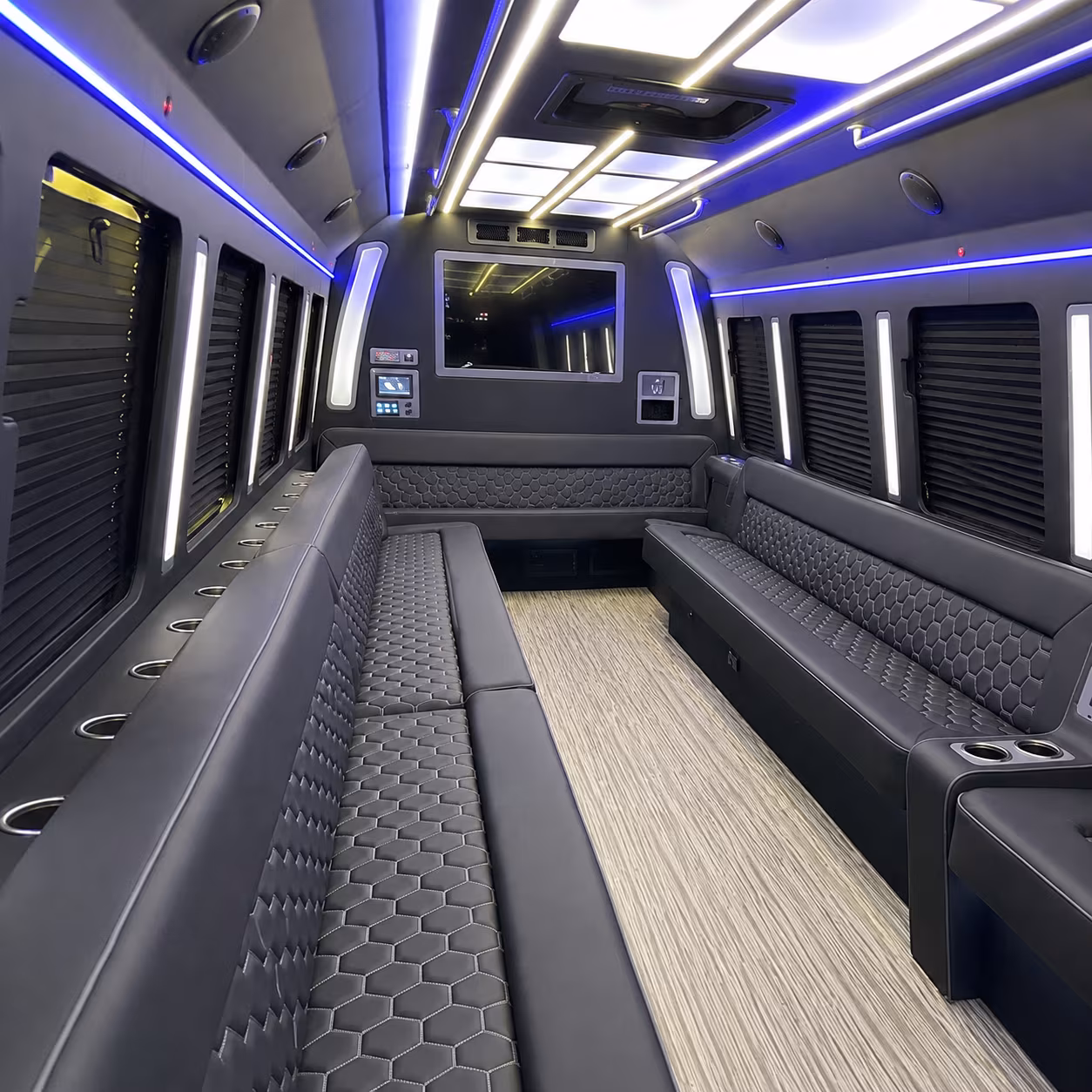 lacey 40 passenger party bus inside