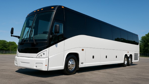Exterior of Charter Bus Company Lacey's 50 Passenger Charter Bus in Lacey