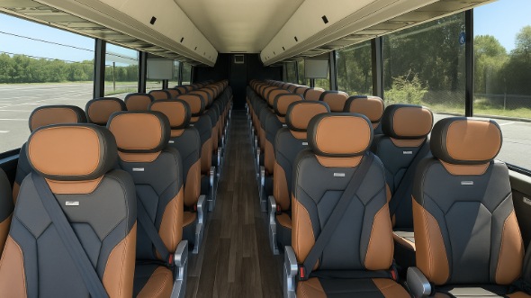 Interior of Charter Bus Company Lacey's 54 Passenger Charter Bus in Lacey