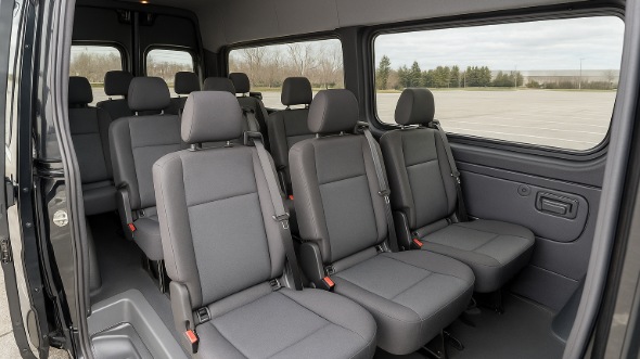 Interior of Charter Bus Company Lacey's Sprinter Van Rental With Driver in Lacey